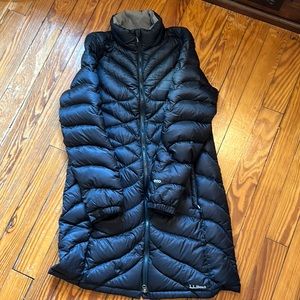 LL Bean Black womens car length coat size small